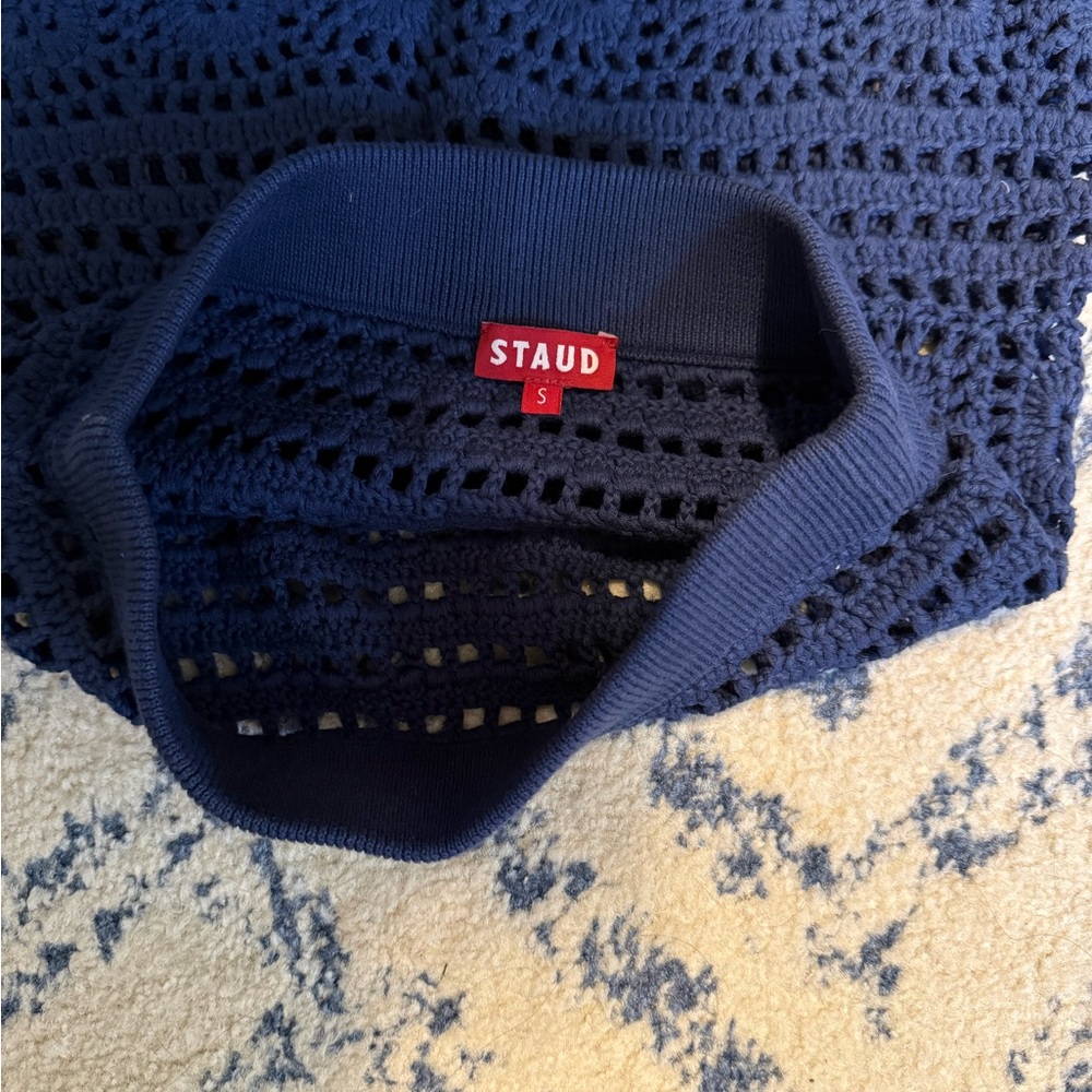 STAUD Navy Marlin Midi Skirt - Picture 4 of 5